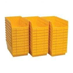 Quantum Storage - 50 Lb. Load Capacity, 11-5/8" Deep, Yellow Polypropylene Hopper Shelf Bin - 4" High x 6-5/8" Wide x 11-5/8" Long - Apex Tool & Supply