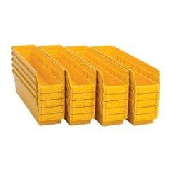 Quantum Storage - 50 Lb. Load Capacity, 17-7/8" Deep, Yellow Polypropylene Hopper Shelf Bin - 4" High x 4-1/8" Wide x 17-7/8" Long - Apex Tool & Supply