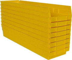 Quantum Storage - 50 Lb. Load Capacity, 23-5/8" Deep, Yellow Polypropylene Hopper Shelf Bin - 4" High x 6-5/8" Wide x 23-5/8" Long - Apex Tool & Supply