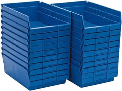 Quantum Storage - 50 Lb. Load Capacity, 11-5/8" Deep, Blue Polypropylene Hopper Shelf Bin - 4" High x 8-3/8" Wide x 11-5/8" Long - Apex Tool & Supply
