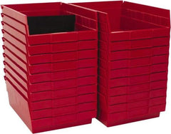 Quantum Storage - 50 Lb. Load Capacity, 11-5/8" Deep, Red Polypropylene Hopper Shelf Bin - 4" High x 8-3/8" Wide x 11-5/8" Long - Apex Tool & Supply