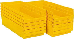 Quantum Storage - 50 Lb. Load Capacity, 17-7/8" Deep, Yellow Polypropylene Hopper Shelf Bin - 4" High x 8-3/8" Wide x 17-7/8" Long - Apex Tool & Supply
