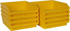 Quantum Storage - 50 Lb. Load Capacity, 11-5/8" Deep, Yellow Polypropylene Hopper Shelf Bin - 4" High x 11-1/8" Wide x 11-5/8" Long - Apex Tool & Supply