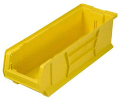 Quantum Storage - 100 Lb. Load Capacity, 23-7/8" Deep, Yellow Polypropylene Hopper Stacking Bin - 7" High x 8-1/4" Wide x 23-7/8" Long - Apex Tool & Supply