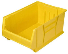 Quantum Storage - 100 Lb. Load Capacity, 23-7/8" Deep, Yellow Polypropylene Hopper Stacking Bin - 7" High x 11" Wide x 23-7/8" Long - Apex Tool & Supply