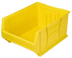 Quantum Storage - 100 Lb. Load Capacity, 23-7/8" Deep, Yellow Polypropylene Hopper Stacking Bin - 12" High x 18-1/4" Wide x 23-7/8" Long - Apex Tool & Supply