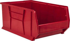 Quantum Storage - 100 Lb. Load Capacity, 23-7/8" Deep, Red Polypropylene Hopper Stacking Bin - 11" High x 16-1/2" Wide x 23-7/8" Long - Apex Tool & Supply