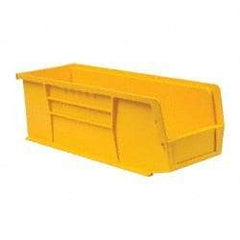 Quantum Storage - 50 Lb. Load Capacity, 14-3/4" Deep, Yellow Polypropylene Hopper Stacking Bin - 5" High x 5-1/2" Wide x 14-3/4" Long - Apex Tool & Supply
