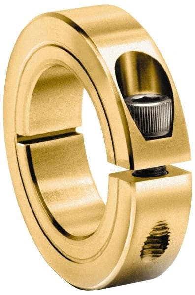 Climax Metal Products - 2-3/16" Bore, Steel, One Piece One Piece Split Shaft Collar - 3-1/4" Outside Diam, 3/4" Wide - Apex Tool & Supply