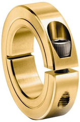 Climax Metal Products - 1-3/4" Bore, Steel, One Piece One Piece Split Shaft Collar - 2-3/4" Outside Diam, 11/16" Wide - Apex Tool & Supply