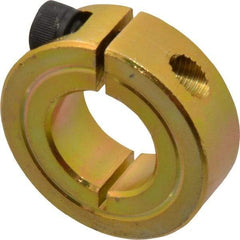 Climax Metal Products - 3/4" Bore, Steel, One Piece One Piece Split Shaft Collar - 1-1/2" Outside Diam, 1/2" Wide - Apex Tool & Supply
