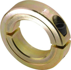 Climax Metal Products - 1-1/4" Bore, Steel, One Piece One Piece Split Shaft Collar - 2-1/16" Outside Diam, 1/2" Wide - Apex Tool & Supply