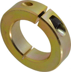 Climax Metal Products - 1-1/2" Bore, Steel, One Piece One Piece Split Shaft Collar - 2-3/8" Outside Diam, 9/16" Wide - Apex Tool & Supply