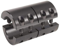 Climax Metal Products - 2" Bore, Steel, Two Piece Two Piece Split Shaft Collar - 3-3/8" Outside Diam, 4-7/8" Wide - Apex Tool & Supply