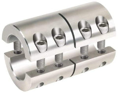 Climax Metal Products - 5/8 x 1/2" Bore, Stainless Steel, Two Piece Two Piece Split Shaft Collar - 1-5/16" Outside Diam, 2" Wide - Apex Tool & Supply