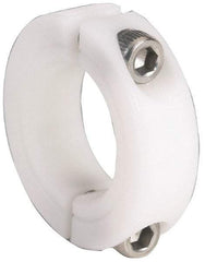 Climax Metal Products - 1-1/2" Bore, Plastic, Two Piece Clamping Shaft Collar - 2-3/8" Outside Diam, 9/16" Wide - Apex Tool & Supply