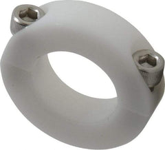Climax Metal Products - 1" Bore, Plastic, Two Piece Clamping Shaft Collar - 1-3/4" Outside Diam, 1/2" Wide - Apex Tool & Supply