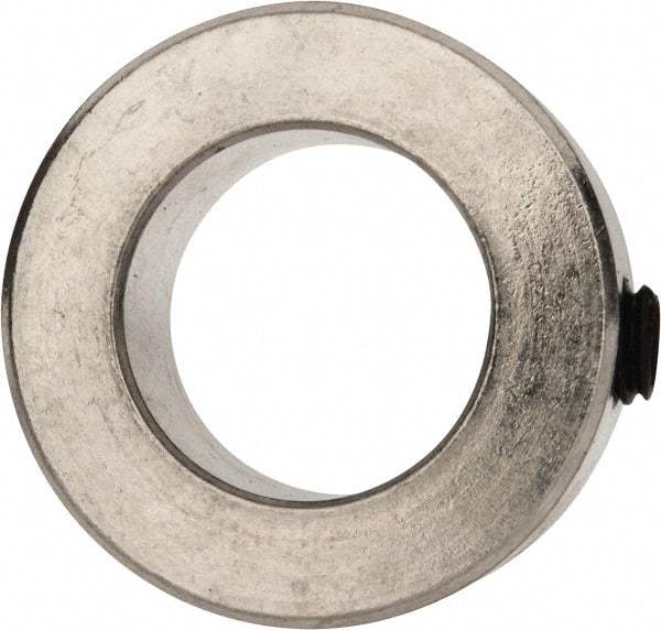 Climax Metal Products - 7/8" Bore, Aluminum, One Piece Solid Set Screw Collars - 1-1/2" Outside Diam, 9/16" Wide - Apex Tool & Supply