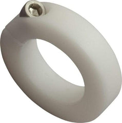 Climax Metal Products - 1-1/4" Bore, Plastic, One Piece One Piece Split Shaft Collar - 2-1/16" Outside Diam, 1/2" Wide - Apex Tool & Supply
