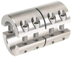 Climax Metal Products - 2" Bore, Stainless Steel, With Keyway Two Piece Split Shaft Collar - 3-3/8" Outside Diam, 4-7/8" Wide - Apex Tool & Supply