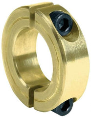 Climax Metal Products - 1-5/16" Bore, Steel, Two Piece Clamping Shaft Collar - 2-1/8" Outside Diam, 9/16" Wide - Apex Tool & Supply