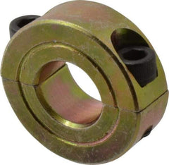 Climax Metal Products - 9/16" Bore, Steel, Two Piece Clamping Shaft Collar - 1-1/8" Outside Diam, 7/16" Wide - Apex Tool & Supply