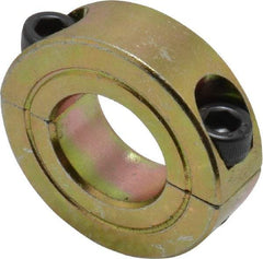 Climax Metal Products - 11/16" Bore, Steel, Two Piece Clamping Shaft Collar - 1-3/8" Outside Diam, 7/16" Wide - Apex Tool & Supply
