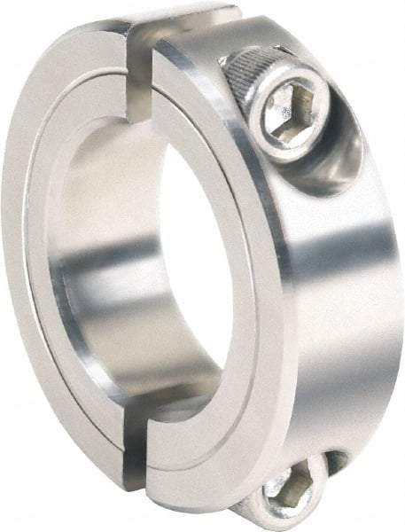 Climax Metal Products - 2-3/4" Bore, Stainless Steel, Two Piece Clamping Shaft Collar - 4" Outside Diam, 7/8" Wide - Apex Tool & Supply