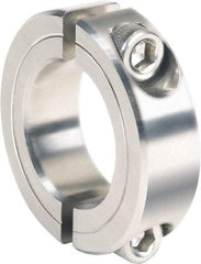 Climax Metal Products - 2-3/4" Bore, Stainless Steel, Two Piece Clamping Shaft Collar - 4" Outside Diam, 7/8" Wide - Apex Tool & Supply