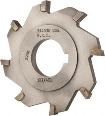 Made in USA - 3" Diam x 1/4" Width of Cut, 8 Teeth, Carbide Tipped Side Milling Cutter - Straight Teeth, Uncoated - Apex Tool & Supply