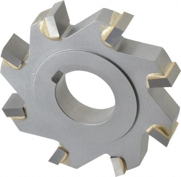 Made in USA - 3" Diam x 1/2" Width of Cut, 8 Teeth, Carbide Tipped Side Milling Cutter - Straight Teeth, Uncoated - Apex Tool & Supply