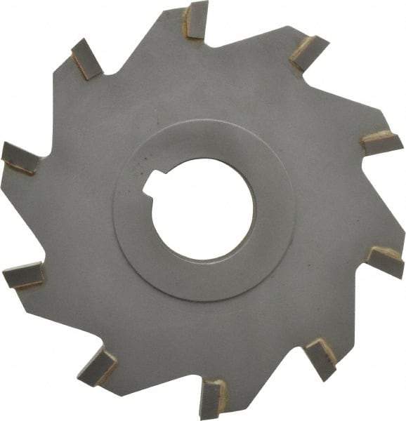 Made in USA - 4" Diam x 1/2" Width of Cut, 10 Teeth, Carbide Tipped Side Milling Cutter - Straight Teeth, Uncoated - Apex Tool & Supply