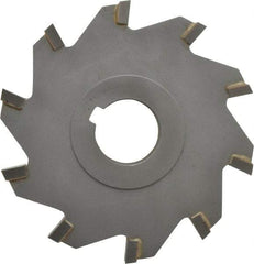 Made in USA - 4" Diam x 1/2" Width of Cut, 10 Teeth, Carbide Tipped Side Milling Cutter - Straight Teeth, Uncoated - Apex Tool & Supply