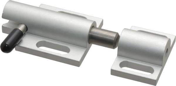 80/20 Inc. - 2" Long x 1-1/2" Wide x 13/16" High, Deadbolt Latch with Side Latch - Aluminum Body with Stainless Steel Bolt, Spring & Handle, with Clear Anodized Aluminum Finish - Apex Tool & Supply