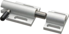 80/20 Inc. - 2" Long x 1-1/2" Wide x 13/16" High, Deadbolt Latch with Side Latch - Aluminum Body with Stainless Steel Bolt, Spring & Handle, with Clear Anodized Aluminum Finish - Apex Tool & Supply