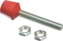 De-Sta-Co - M12 Carbon Steel Cap Tip Clamp Spindle Assembly - 72.9mm Thread Length, 102.11mm OAL, Flat Tip Cap, 1.18" Tip Surface Diam, Use with Toggle Clamps - Apex Tool & Supply