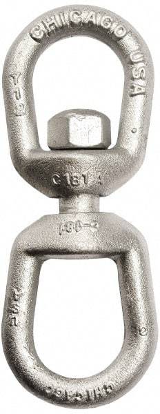 Gibraltar - 850 Lbs. Load Limit, 3-7/16 Inches Long x 1/4 Inch Diameter Oval Eye Swivel - 3/4 Inch Inside Width, 1-1/4 Inch Outside Width, 5/16 Inch Pin Diameter, 2-15/16 Inch Reach, 1-1/16 Inch Lower Eye Inside Height, 5/8 Inch Upper Eye Inside Height - Apex Tool & Supply
