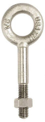 Gibraltar - 1,200 Lb Capacity, Stainless Steel, 3/8-16 Thread, Fixed Lifting Eye Bolt - Partially Threaded, 2-1/2" Shank, 1-1/2" Thread Length, No Shoulder - Apex Tool & Supply