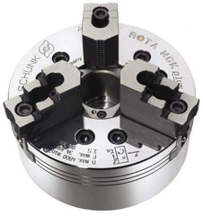 Schunk - 3 Jaws, 10" Chuck Diam, A2-6 Mount, 2.953" Through Hole, Hydraulic Power Lathe Chuck - 24,593 Lb Force per Jaw, 4,200 RPM, Steel Body - Apex Tool & Supply