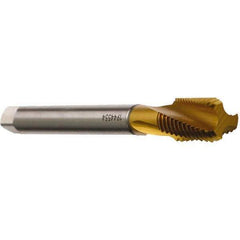 Emuge - M20x2.50 Metric 3 Flute 6H Modified Bottoming Spiral Flute Tap - Cobalt, TiN Finish, 140mm OAL, Right Hand Flute, Right Hand Thread, Series Rekord D - Apex Tool & Supply