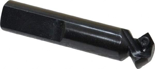 Cutting Tool Technologies - 45° Lead Angle, 5/8" Max Cut Diam, 0.34" Min Cut Diam, 0.15" Max Depth of Cut, Indexable Chamfer and Angle End Mill - 1 Insert, SDEB 21.51 Insert Style, 2-1/2" Overall Length, Straight Shank - Apex Tool & Supply