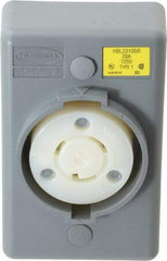 Hubbell Wiring Device-Kellems - 125 VAC, 20 Amp, L5-20R NEMA, Self Grounding Receptacle - 2 Poles, 3 Wire, Female End, Gray - Apex Tool & Supply