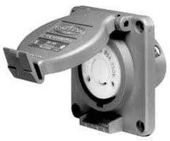 Hubbell Wiring Device-Kellems - 120/208 VAC, 20 Amp, L21-20R NEMA, Self Grounding Receptacle - 4 Poles, 5 Wire, Female End, Gray - Apex Tool & Supply