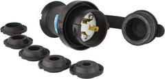 Hubbell Wiring Device-Kellems - 250 VAC, 20 Amp, L6-20P Configuration, Industrial Grade, Self Grounding Plug - 1 Phase, 2 Poles, IP66, 0.36 to 0.93 Inch Cord Diameter - Apex Tool & Supply