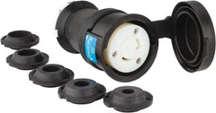 Hubbell Wiring Device-Kellems - 250 VAC, 20 Amp, L6-20R Configuration, Industrial Grade, Self Grounding Connector - 1 Phase, 2 Poles, IP66, 0.36 to 0.93 Inch Cord Diameter - Apex Tool & Supply