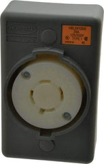 Hubbell Wiring Device-Kellems - 125/250 VAC, 20 Amp, L14-20R NEMA, Self Grounding Receptacle - 3 Poles, 4 Wire, Female End, Gray - Apex Tool & Supply