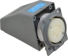 Hubbell Wiring Device-Kellems - 250 VAC, 20 Amp, L15-20R NEMA, Self Grounding Receptacle - 3 Poles, 4 Wire, Female End, Gray - Apex Tool & Supply
