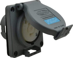 Hubbell Wiring Device-Kellems - 250 VAC, 20 Amp, L15-20R NEMA, Self Grounding Receptacle - 3 Poles, 4 Wire, Female End, Gray - Apex Tool & Supply
