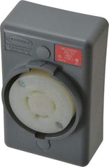 Hubbell Wiring Device-Kellems - 480 VAC, 20 Amp, L16-20R NEMA, Self Grounding Receptacle - 3 Poles, 4 Wire, Female End, Gray - Apex Tool & Supply