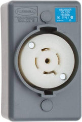 Hubbell Wiring Device-Kellems - 120/208 VAC, 20 Amp, L21-20R NEMA, Self Grounding Receptacle - 4 Poles, 5 Wire, Female End, Gray - Apex Tool & Supply